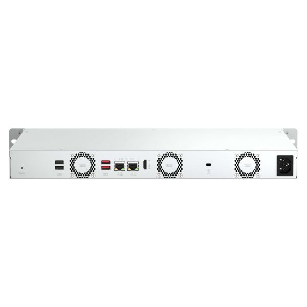 QNAP TS-464eU NAS Rack (1U) Intel® Celeron® N5095 8 GB DDR4 0 TB QNAP Turbo System Aluminium, Zwart (TS-464EU-8G)