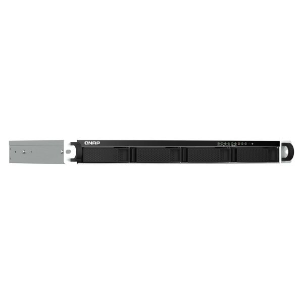 QNAP TS-464eU NAS Rack (1U) Intel® Celeron® N5095 8 GB DDR4 0 TB QNAP Turbo System Aluminium, Zwart (TS-464EU-8G)