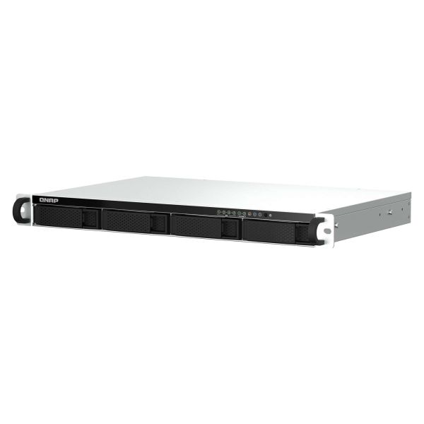 QNAP TS-464eU NAS Rack (1U) Intel® Celeron® N5095 8 GB DDR4 0 TB QNAP Turbo System Aluminium, Zwart (TS-464EU-8G)