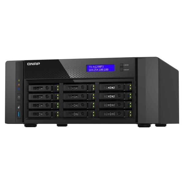 QNAP TS-h1290FX NAS Tower EPYC 7302P 128 GB DDR4 0 TB QuTS hero Zwart (TS-H1290FX-7302P-128G)