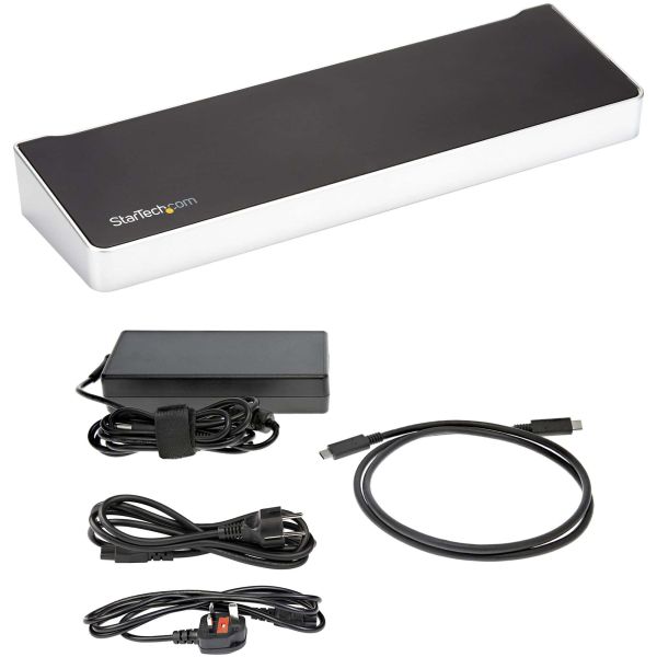 StarTech.com 4K USB-C Dock, Triple UHD 4K Monitor Docking Station, Mac & Windows, USB C to HDMI & DisplayPort, 60W Power Delivery, 5x USB 5Gbps Hub (DK30CH2DPPDU)