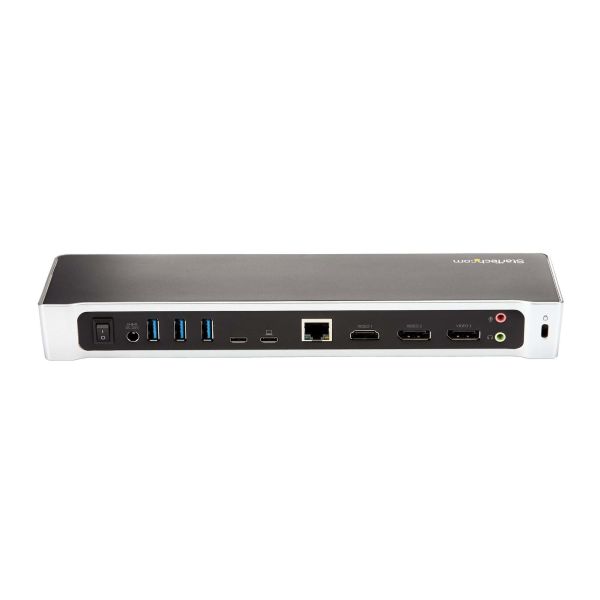 StarTech.com 4K USB-C Dock, Triple UHD 4K Monitor Docking Station, Mac & Windows, USB C to HDMI & DisplayPort, 60W Power Delivery, 5x USB 5Gbps Hub (DK30CH2DPPDU)