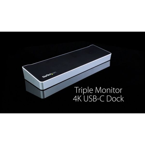 StarTech.com 4K USB-C Dock, Triple UHD 4K Monitor Docking Station, Mac & Windows, USB C to HDMI & DisplayPort, 60W Power Delivery, 5x USB 5Gbps Hub (DK30CH2DPPDU)