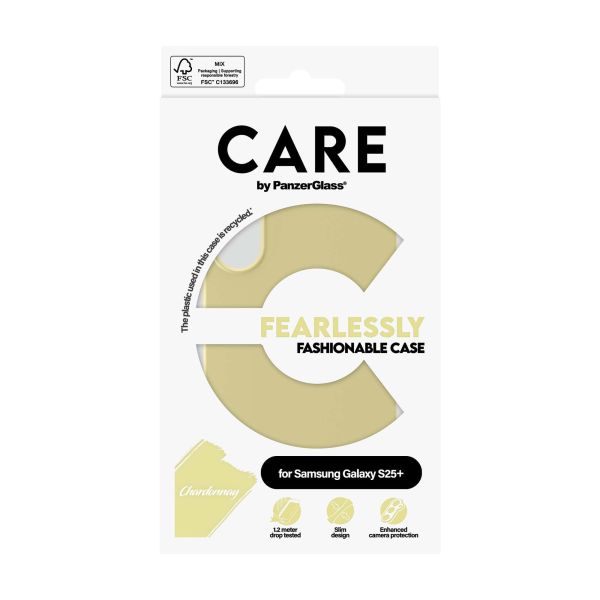 PanzerGlass CARE™ by ® Case Chardonnay Samsung Galaxy S25+ mobiele telefoon behuizingen Hoes Geel (CRRFACOG37942)