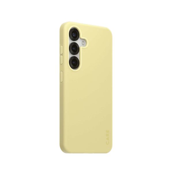 PanzerGlass CARE™ by ® Case Chardonnay w. Qi Compatible Samsung Galaxy S25 mobiele telefoon behuizingen Hoes Geel (CRRFCOQG38388)