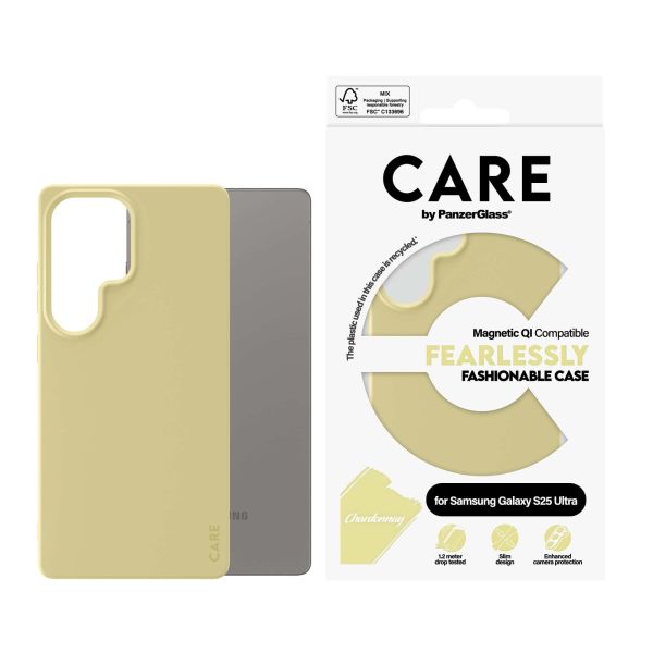 PanzerGlass CARE™ by ® Case Chardonnay w. Qi Compatible Samsung Galaxy S25 Ultra mobiele telefoon behuizingen Hoes Geel (CRRFCOQG38488) PanzerGlass CARE™ by ® Case Chardonnay w. Qi Compatible Samsung Galaxy S25 Ultra mobiele telefoon behuizingen Hoes Geel (CRRFCOQG38488)