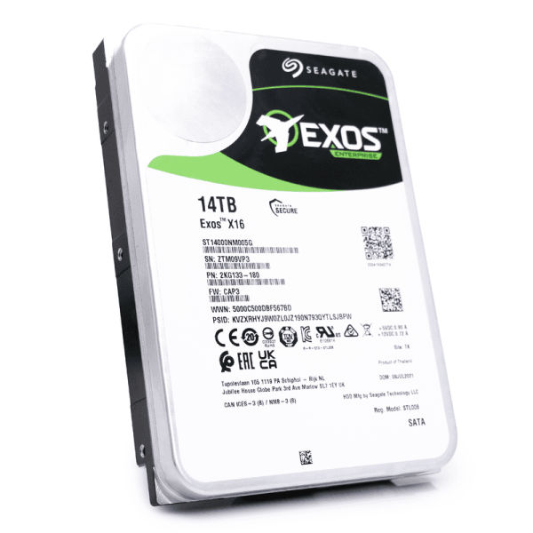 Seagate Exos X16 ST14000NM005G 14TB 7.2K RPM SATA 6Gb/s 512e CMR 3.5in Refurbished HDD (ST14000NM005G_PWR-REF)