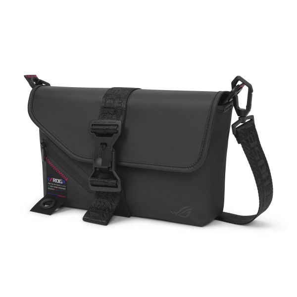 ASUS ROG SLASH Sling Bag 2.0 Polyester, Polyurethaan (PU), Thermoplastic polyurethaan (TPU) Zwart, Blauw, Roze Unisex Schoudertas (90XB08R0-BME000)