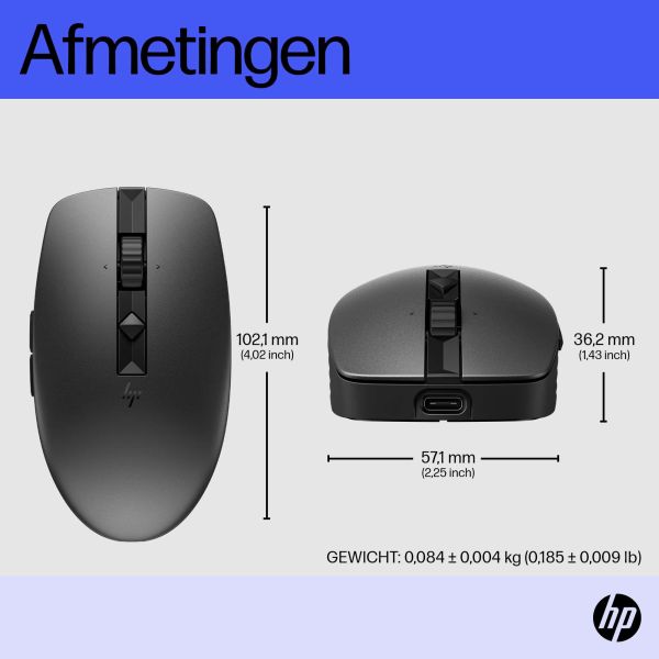 HP 715 oplaadbare muis voor meerdere apparaten (6E6F0AA#ABB) HP 715 oplaadbare muis voor meerdere apparaten (6E6F0AA#ABB)