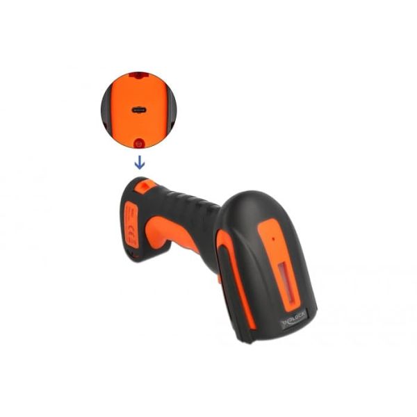 DeLOCK 90507 barcode-lezer Draagbare streepjescodelezer 1D/2D CMOS Zwart, Oranje (90507)
