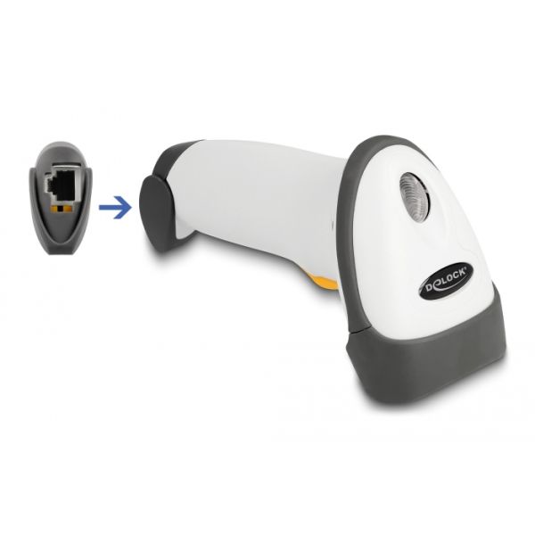 DeLOCK 90565 barcode-lezer Draagbare streepjescodelezer 1D Laser Zwart, Grijs (90565)