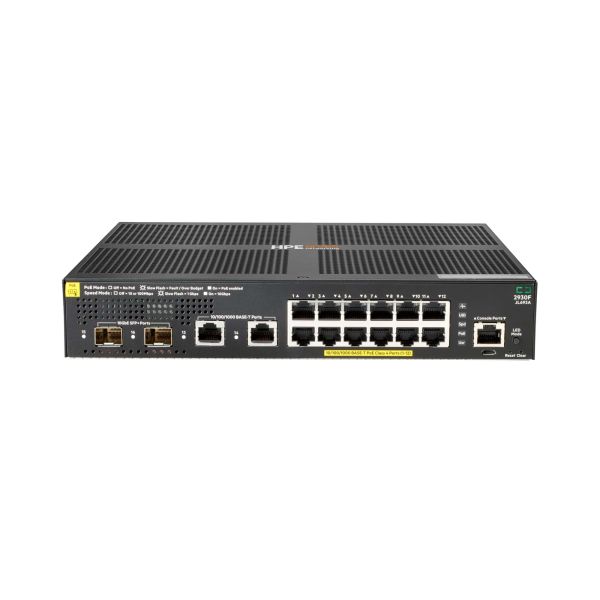 HPE Aruba Networking 2930F Switch, 12 PoE+ poorten, 2x SFP+ 1/10GbE, 2x 1GbE (JL693A#ABB)