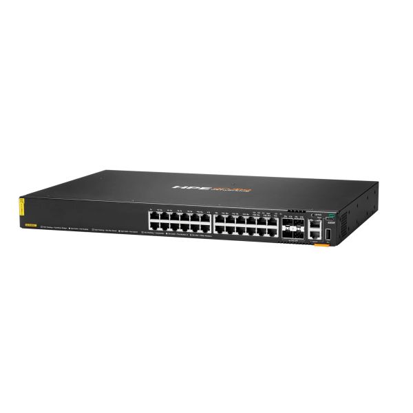HPE Aruba Networking CX 6200F 24-poorts Gigabit-switch, Class 4 PoE, 4x SFP+, 370W (JL725B#ABB)