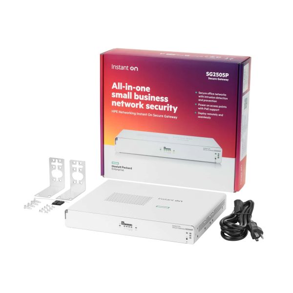 HPE Networking Instant On Secure Gateway SG2505P, 5 poorten, 2,5G SmartRate, PoE+ 64W (S0G34A#ABB) HPE Networking Instant On Secure Gateway SG2505P, 5 poorten, 2,5G SmartRate, PoE+ 64W (S0G34A#ABB)