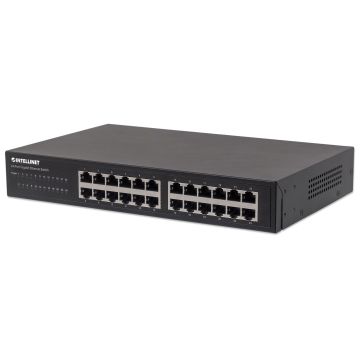 Intellinet 24-poorts Gigabit Ethernet netwerk switch, 24x RJ45 10/100/1000 Mbps, IEEE 802.3az Energy Efficient Ethernet, unmanaged, desktop of 19" rackmontage, metalen behuizing, 3 jaar garantie (561273) thumbnail