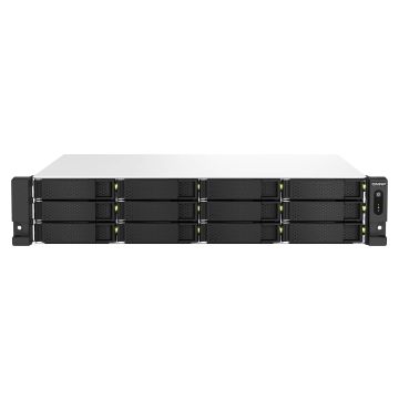 QNAP TS-1264U-RP NAS Rack (2U) Intel® Celeron® 8 GB DDR4 0 TB QNAP QTS Aluminium, Zwart