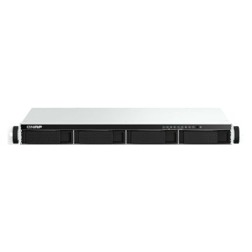 QNAP TS-464eU NAS Rack (1U) Intel® Celeron® N5095 8 GB DDR4 0 TB QNAP Turbo System Aluminium, Zwart