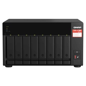 QNAP TS-873A NAS Tower Ryzen Embedded V1500B 8 GB DDR4 0 TB QNAP Turbo System Zwart