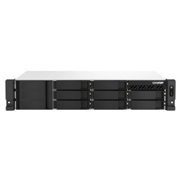 QNAP TS-873AEU-4G data-opslag-server NAS Rack (2U) Ryzen Embedded V1500B 4 GB DDR4 0 TB QuTS hero Zwart