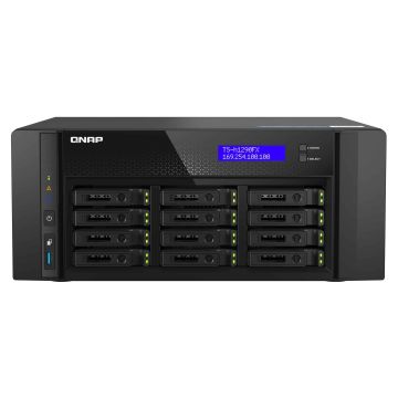 QNAP TS-h1290FX NAS Tower EPYC 7302P 128 GB DDR4 0 TB QuTS hero Zwart