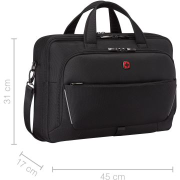WENGER Meteor Brief 40,64cm 16Zoll - 43,18cm 17Zoll Laptop Briefcase with Tablet Pocket Black (653498) thumbnail