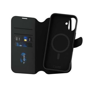 PanzerGlass CARE™ by ® Tango 2-in-1 Wallet Case w. MagSafe iPhone 16 Plus mobiele telefoon behuizingen Hoes Zwart (1331) thumbnail