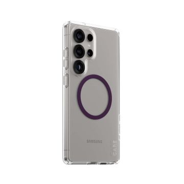 PanzerGlass CARE™ by ® Urban Combat Case Transparent w. Plum Purple Qi Compatible Samsung Galaxy S25 Ultra mobiele telefoon behuizingen Hoes Transparant (CRRFUTCG38488) thumbnail