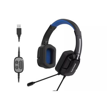 Philips 4000 series TAGH401BL/00 hoofdtelefoon/headset Bedraad Hoofdband Gamen USB Type-A Zwart (TAGH401BL/00) thumbnail