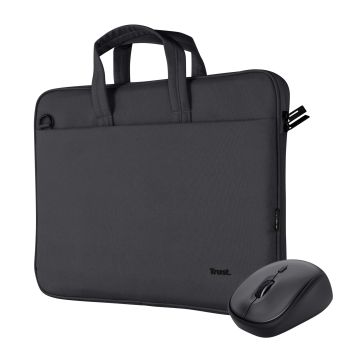 Trust Bologna laptop schoudertas 16 inch - Laptop schoudertas – Voor laptops tot 16 inch – Gerecycled materiaal – Zwart (24988) thumbnail