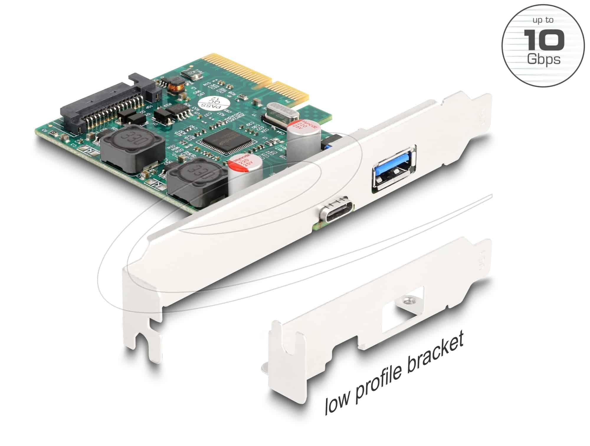 Delock PCI Express x4 naar USB 10 Gbps Type-C Adapter