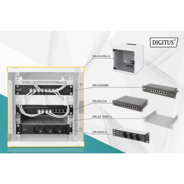 Digitus DN-10-SET-1 rack Wandrek Grijs (DN-10-SET-1)