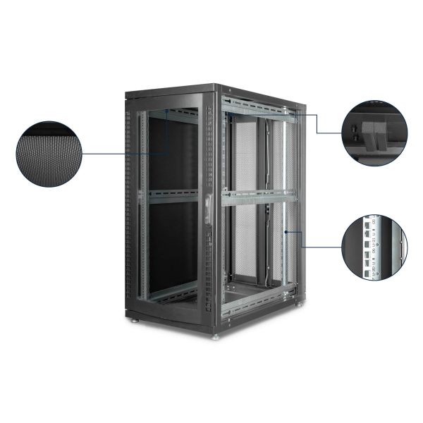 Digitus DN-19 SRV-26U-B-G-1 rack Vrijstaande rek Zwart (DN-19 SRV-26U-B-G-1)