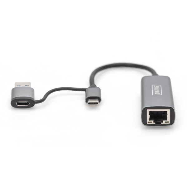 Digitus DN-3028 tussenstuk voor kabels USB-C USB 3.1 RJ-45 Grijs (DN-3028)