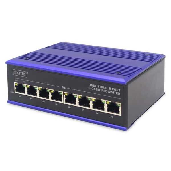 ASSMANN Electronic DN-651121 netwerk-switch Gigabit Ethernet (10/100/1000) Power over Ethernet (PoE) Zwart, Blauw (DN-651121)