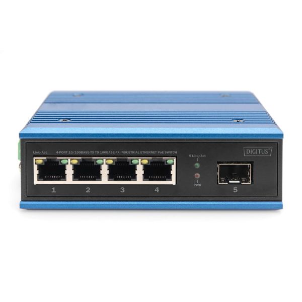 Digitus DN-651131 netwerk-switch Unmanaged Fast Ethernet (10/100) Zwart, Blauw (DN-651131)