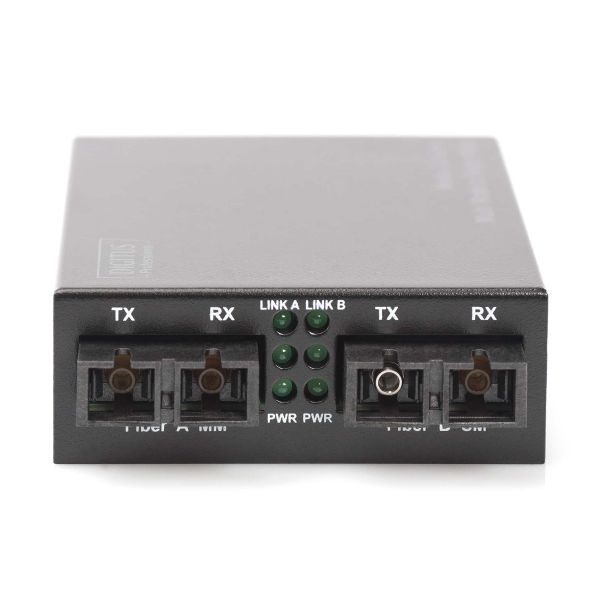 Digitus DN-82024 netwerk media converter 100 Mbit/s 1310 nm Multimode, Single-mode Zwart (DN-82024)