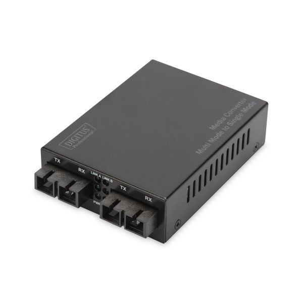 Digitus DN-82024 netwerk media converter 100 Mbit/s 1310 nm Multimode, Single-mode Zwart (DN-82024)