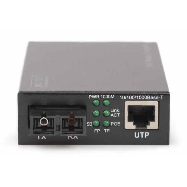 Digitus DN-82160 netwerk media converter 1000 Mbit/s 1310 nm Single-mode Zwart (DN-82160)