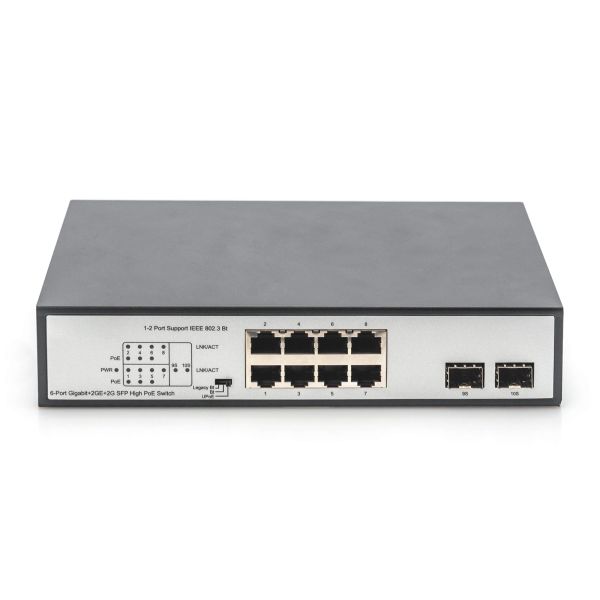 Digitus DN-95140 netwerk-switch Unmanaged Gigabit Ethernet (10/100/1000) Power over Ethernet (PoE) Zwart, Zilver (DN-95140)