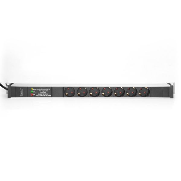 Digitus DN-95412 energiedistributie 7 AC-uitgang(en) 0U Zwart, Zilver (DN-95412)