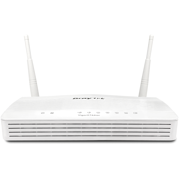 Draytek Vigor 2766ac - Wireless Router - DSL-Modem - 4-Port-Switch - GigE - WAN-Ports: 2 - 802,11a/b/g/n/ac - Dual-Band - wandmo (V2766AC-DE-AT-CH)