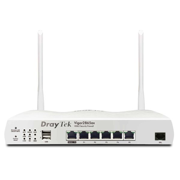 Draytek Vigor 2865ax draadloze router Gigabit Ethernet Dual-band (2.4 GHz / 5 GHz) Wit (V2865AX-B-DE-AT-CH)