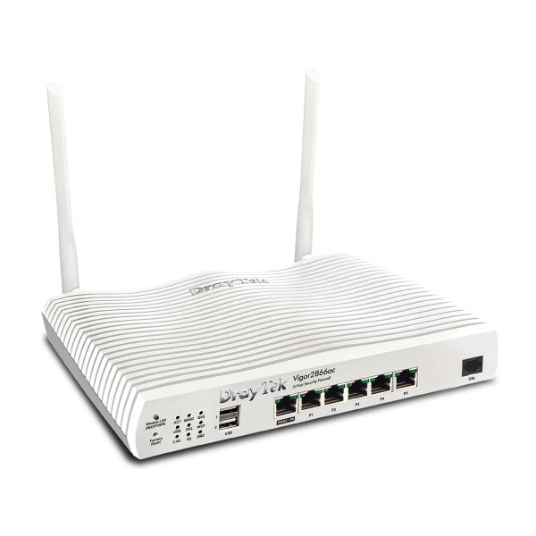 Draytek Vigor 2866AX: Gfast Modem-Firewall draadloze router Gigabit Ethernet Dual-band (2.4 GHz / 5 GHz) Grijs (V2866AX-DE-AT-CH)