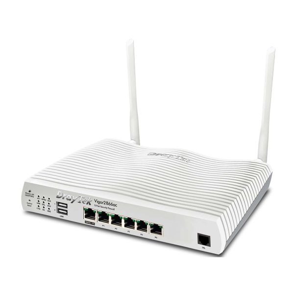 Draytek Vigor 2866AX: Gfast Modem-Firewall draadloze router Gigabit Ethernet Dual-band (2.4 GHz / 5 GHz) Grijs (V2866AX-DE-AT-CH)