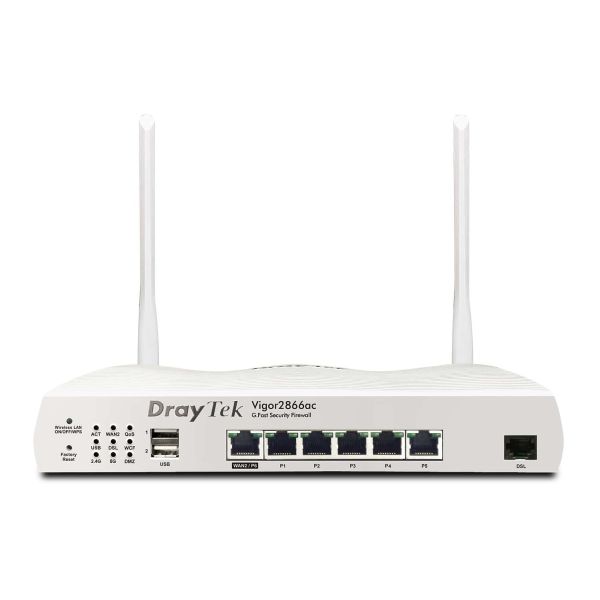 Draytek Vigor 2866AX: Gfast Modem-Firewall draadloze router Gigabit Ethernet Dual-band (2.4 GHz / 5 GHz) Grijs (V2866AX-DE-AT-CH) Draytek Vigor 2866AX: Gfast Modem-Firewall draadloze router Gigabit Ethernet Dual-band (2.4 GHz / 5 GHz) Grijs (V2866AX-DE-AT-CH)