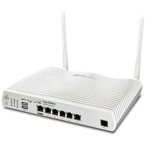 Draytek Vigor 2866Vac draadloze router Gigabit Ethernet Dual-band (2.4 GHz / 5 GHz) 4G Wit (V2866VAC-DE-AT-CH)