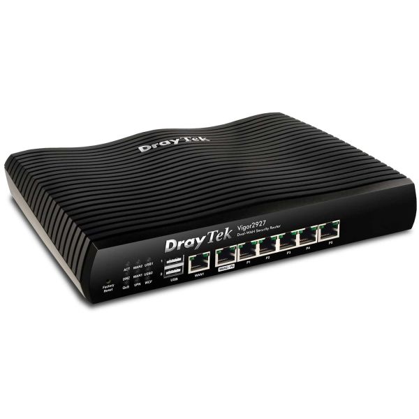 Draytek Vigor2927 bedrade router Gigabit Ethernet Zwart (V2927-DE-AT-CH)
