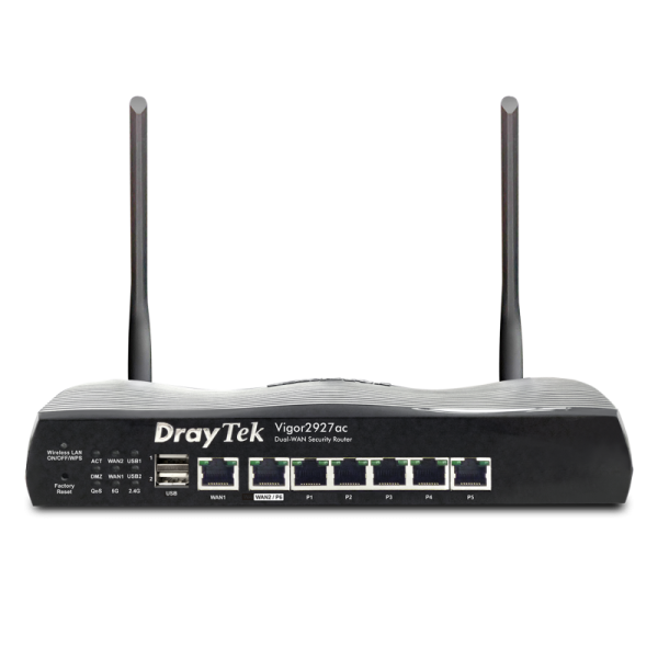 Draytek Vigor 2927ax - Wireless Router - Switch mit 6 Ports - GigE - WAN-Ports: 2 - 802,11a/b/g/n/ac/ax - Dual-Band (V2927AX-DE- (V2927AX-DE-AT-CH)