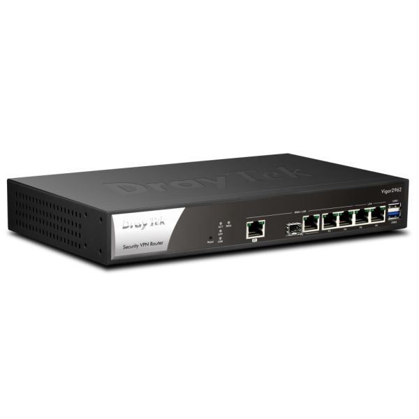 Draytek Vigor 2962 bedrade router 2.5 Gigabit Ethernet Zwart, Wit (V2962-DE-AT-CH)