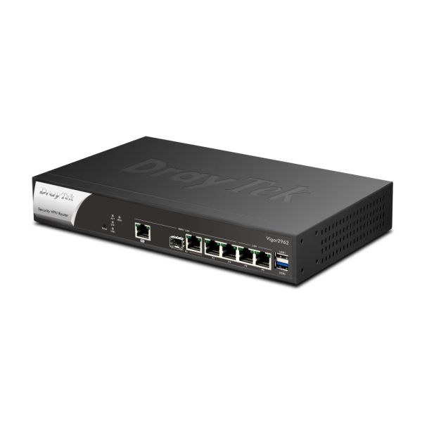 Draytek Vigor 2962 bedrade router 2.5 Gigabit Ethernet Zwart, Wit (V2962-DE-AT-CH)